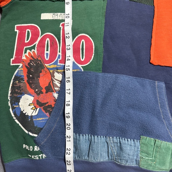 Ralph Lauren Polo Patchwork fleece hoodie- Dark cobalt - Picture 6 of 12